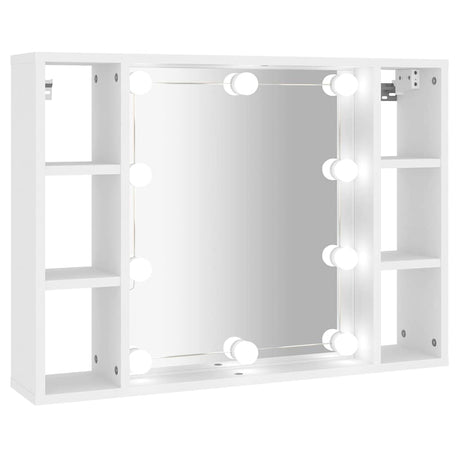 Vidaxl spiegelkast met led-verlichting 76x15x55 cm wit