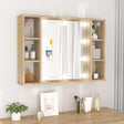 Vidaxl spiegelkast met led-verlichting 76x15x55 cm sonoma eikenkleur