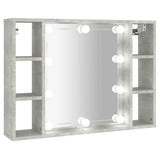 Vidaxl spiegelkast met led-verlichting 76x15x55 cm betongrijs