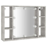 Vidaxl spiegelkast met led-verlichting 76x15x55 cm betongrijs