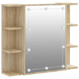 Vidaxl spiegelkast met led-verlichting 70x16,5x60 cm sonoma eikenkleur