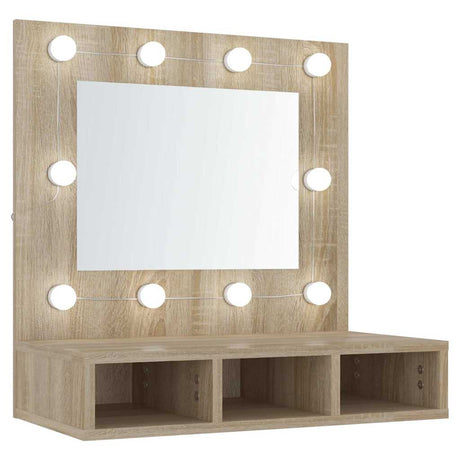 Vidaxl spiegelkast met led-verlichting 60x31,5x62 cm sonoma eikenkleur