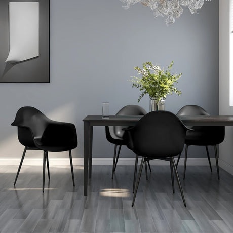 Vidaxl eetkamerstoelen 4 st pp zwart