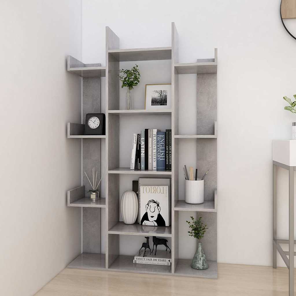 Vidaxl boekenkast 86x25,5x140 cm bewerkt hout betongrijs