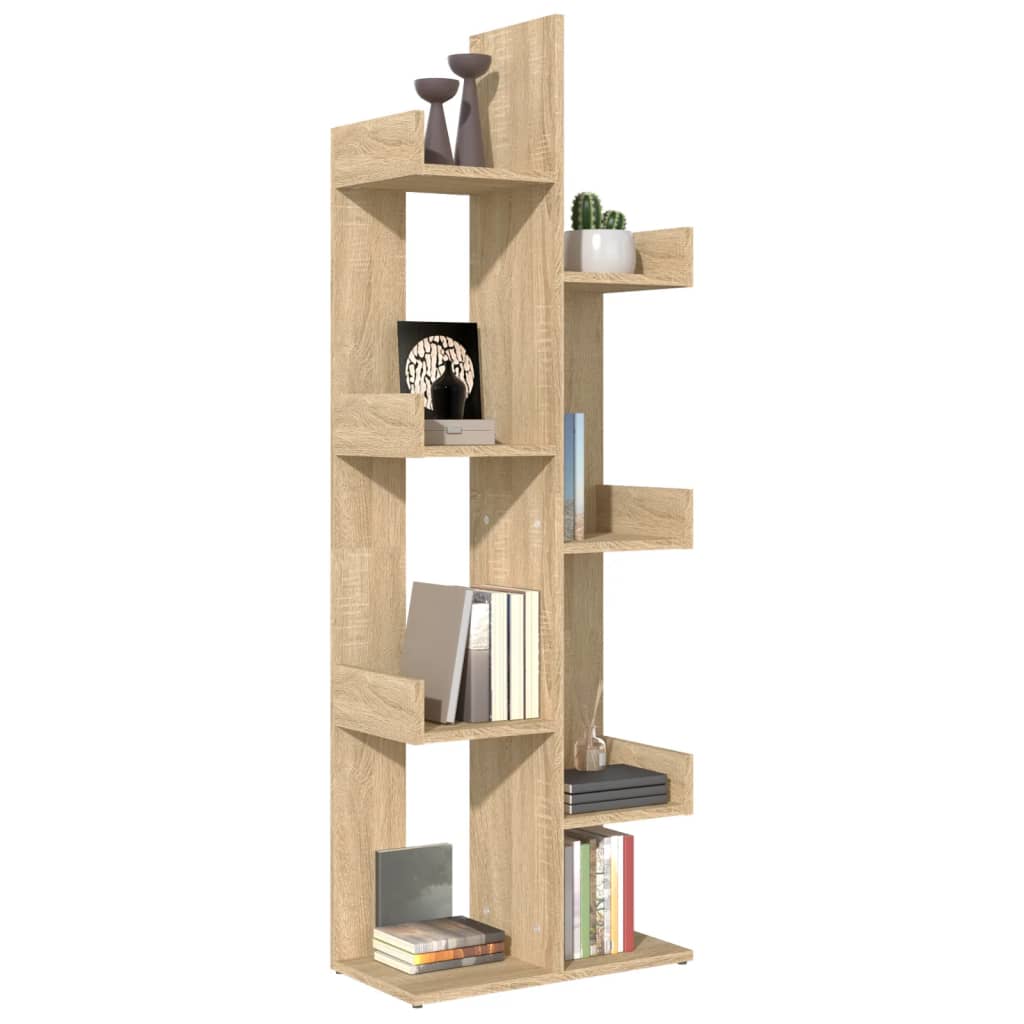 Vidaxl boekenkast 48x25,5x140 cm bewerkt hout sonoma eikenkleurig