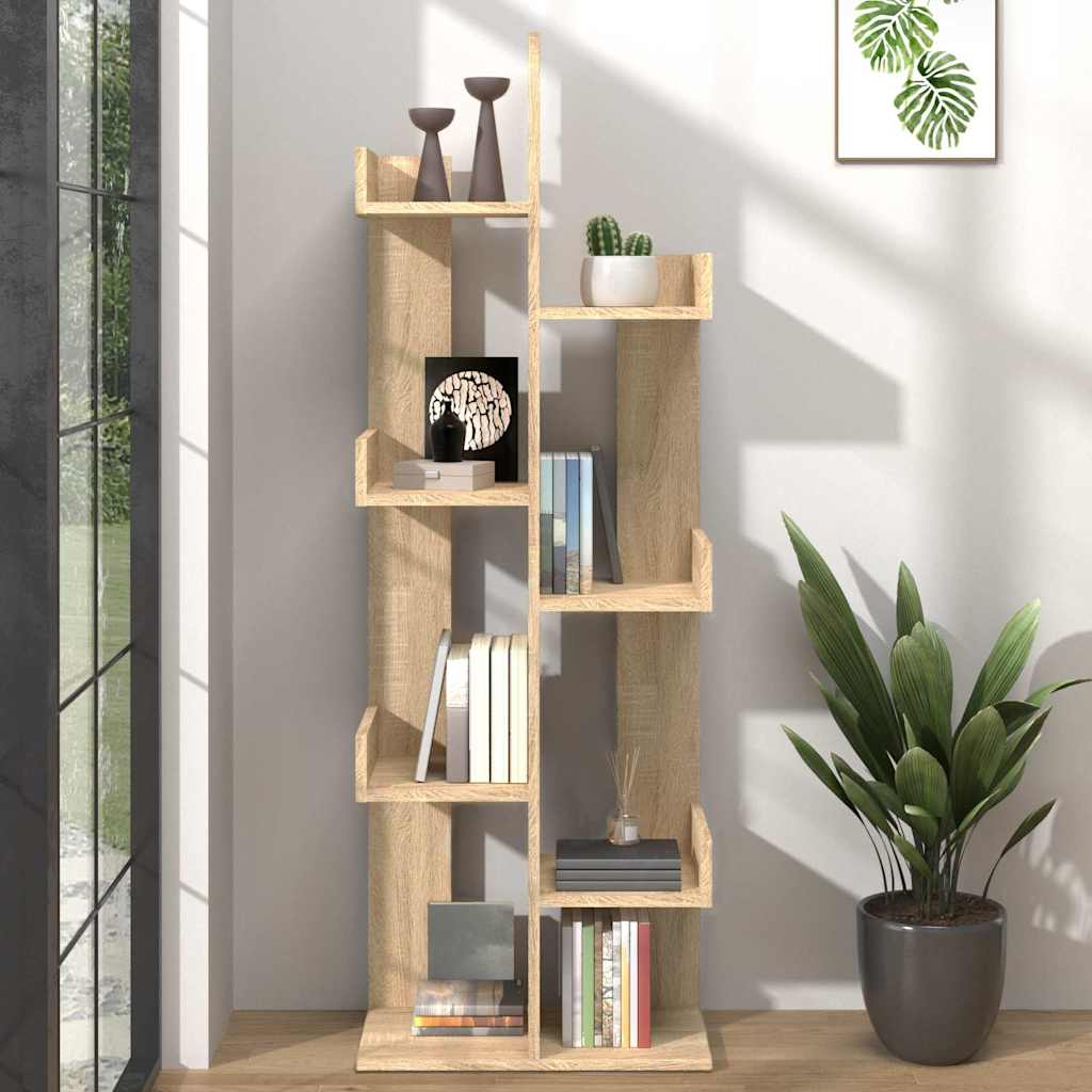 Vidaxl boekenkast 48x25,5x140 cm bewerkt hout sonoma eikenkleurig