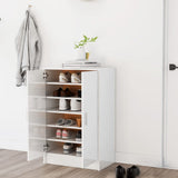 Gabinete de zapatos Vidaxl 60x35x92 cm Comba de alto brillo blanco