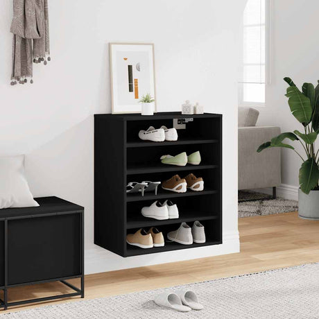 Vidaxl schoenenkast 60x35x70 cm bewerkt hout zwart