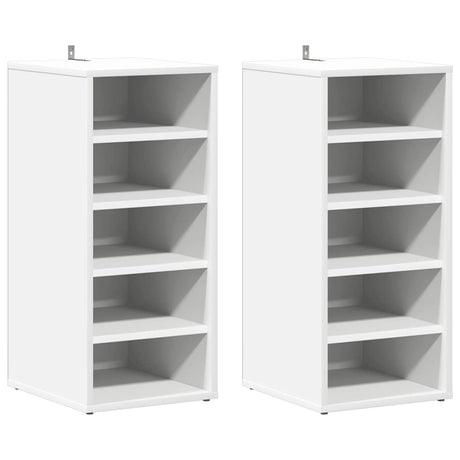 Vidaxl schoenenkasten 2 st 31,5x35x70 cm bewerkt hout wit