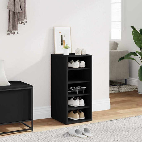 Vidaxl schoenenkast 31,5x35x70 cm spaanplaat zwart
