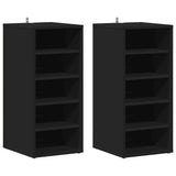 Vidaxl schoenenkasten 2 st 31,5x35x70 cm bewerkt hout zwart