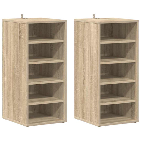Vidaxl schoenenkasten 2 st 31,5x35x70 cm hout sonoma eikenkleur