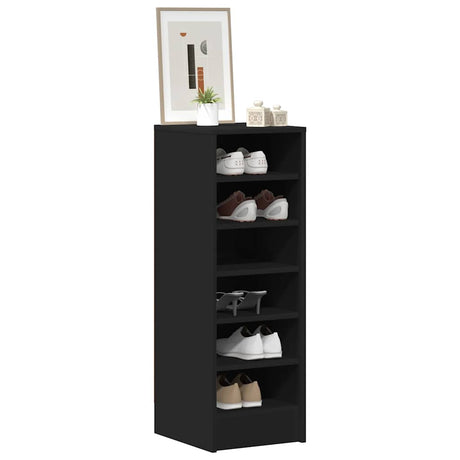 Vidaxl schoenenkast 31,5x35x90 cm bewerkt hout zwart