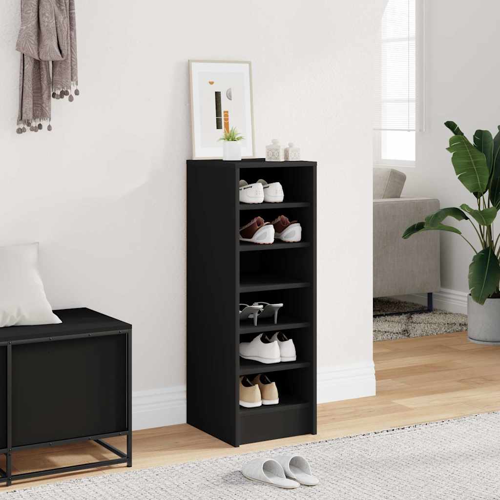 Vidaxl schoenenkast 31,5x35x90 cm bewerkt hout zwart