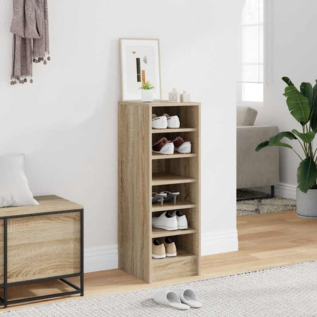 Vidaxl schoenenkast 31,5x35x90 cm bewerkt hout sonoma eikenkleurig