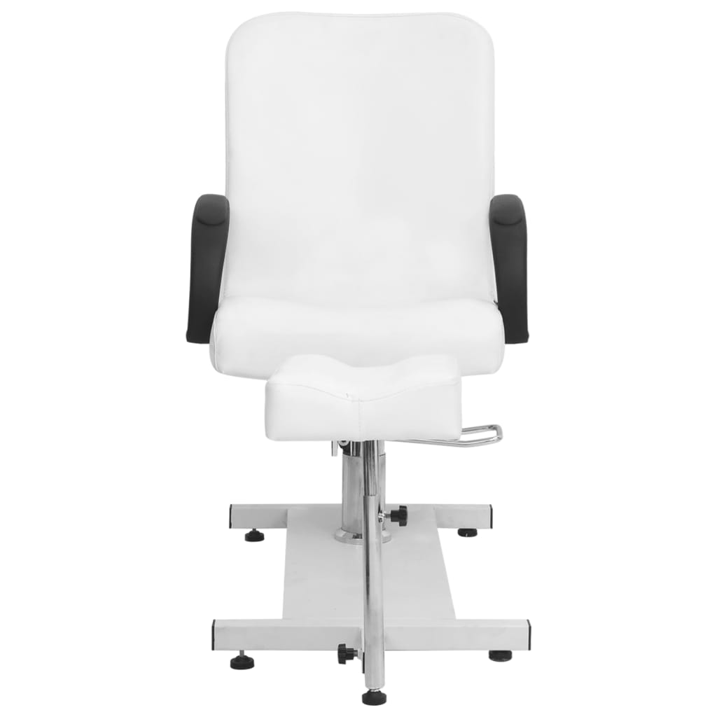 Chaise de salon Vidaxl avec tabouret 127x60x98 cm en cuir artificiel blanc