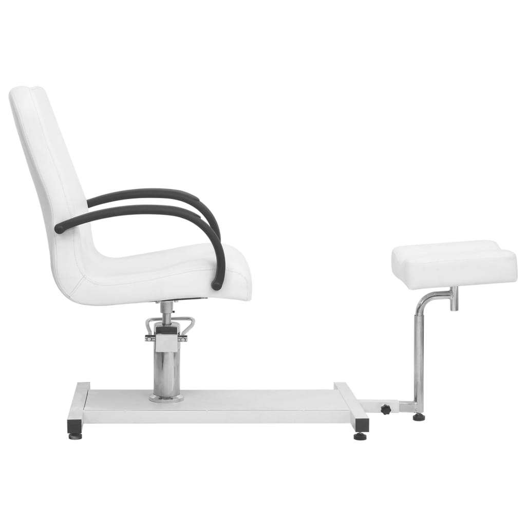 Vidaxl Salon chair with footstool 127x60x98 cm artificial leather white