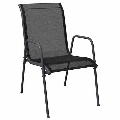 Vidaxl tuinstoelen 2 st staal en textileen zwart