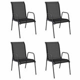 Vidaxl tuinstoelen 4 st staal en textileen zwart