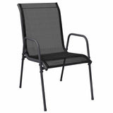 Vidaxl tuinstoelen 4 st staal en textileen zwart
