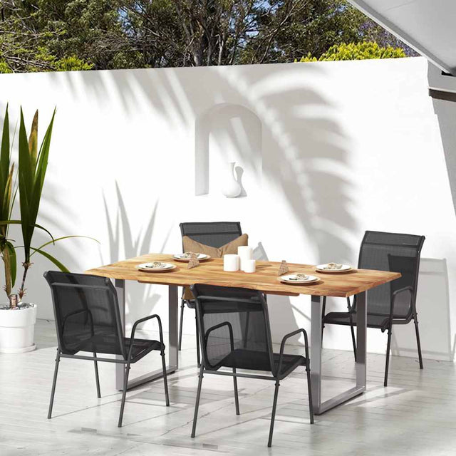 Vidaxl tuinstoelen 4 st staal en textileen zwart