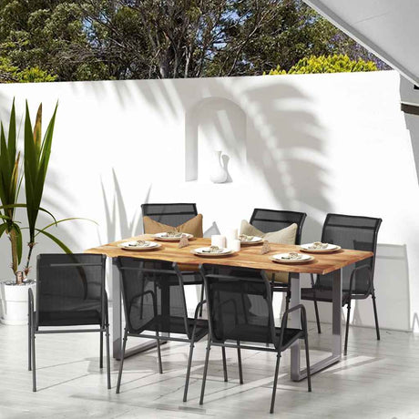 Vidaxl tuinstoelen 6 st staal en textileen zwart