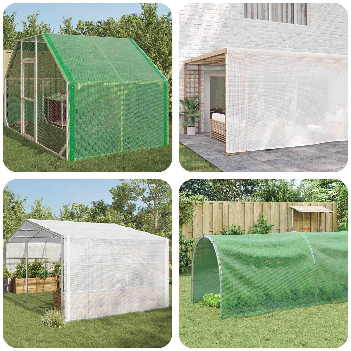 Vidaxl dekzeilen 2 st leno 260 g m² 4x10 m wit