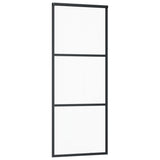 VidaXL Schuifdeur met beslag 76x205 cm aluminium en ESG-glas