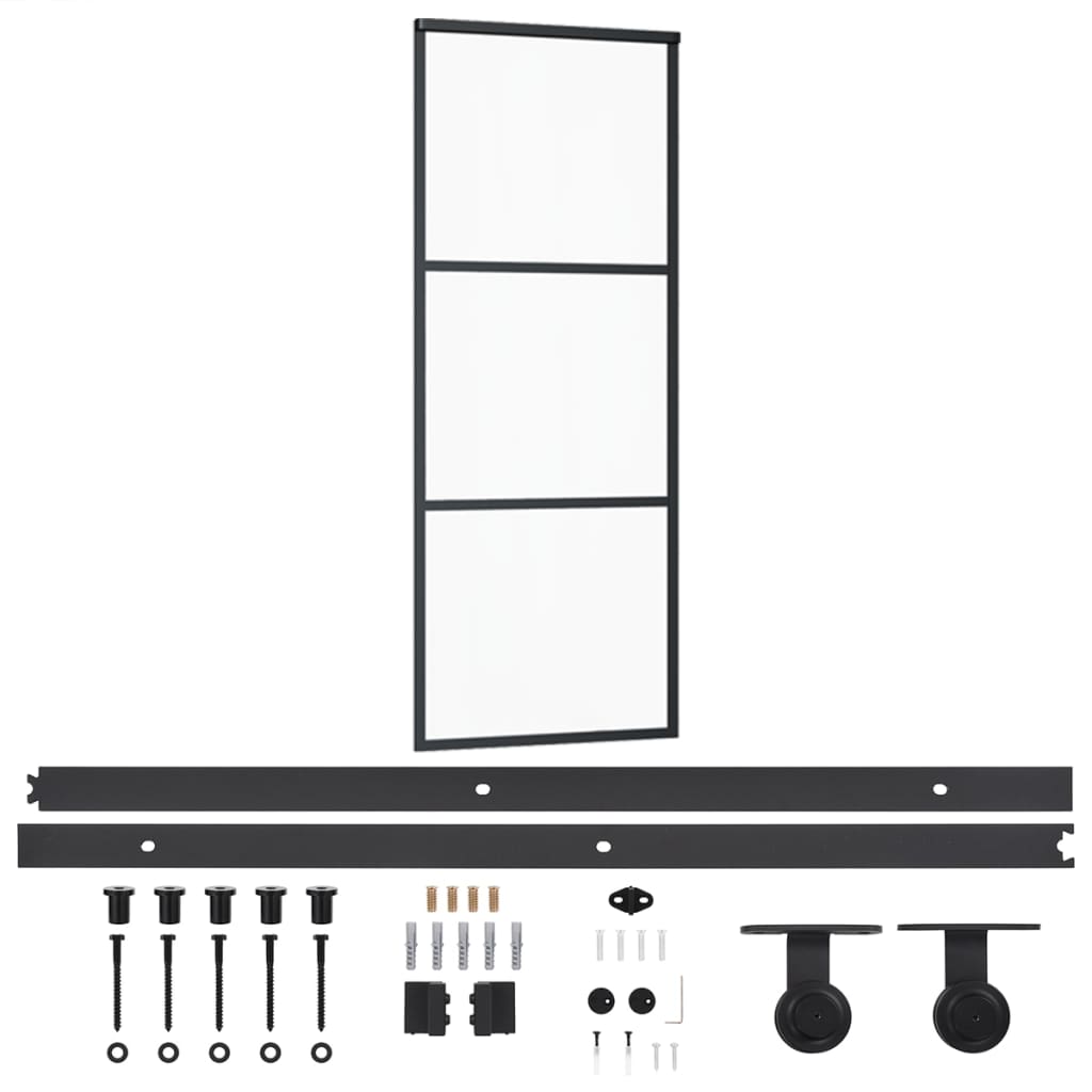 Puerta corredera de Vidaxl con aluminio de 76x205 cm y vidrio ESG