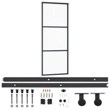 VidaXL Schuifdeur met beslag 76x205 cm aluminium en ESG-glas