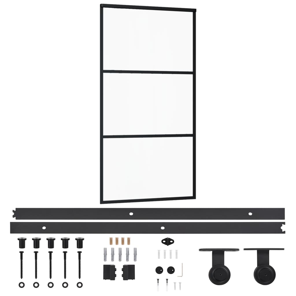 Vidaxl rutscht Dier mat Batter 102x205 cm Aluminium an Eskglas