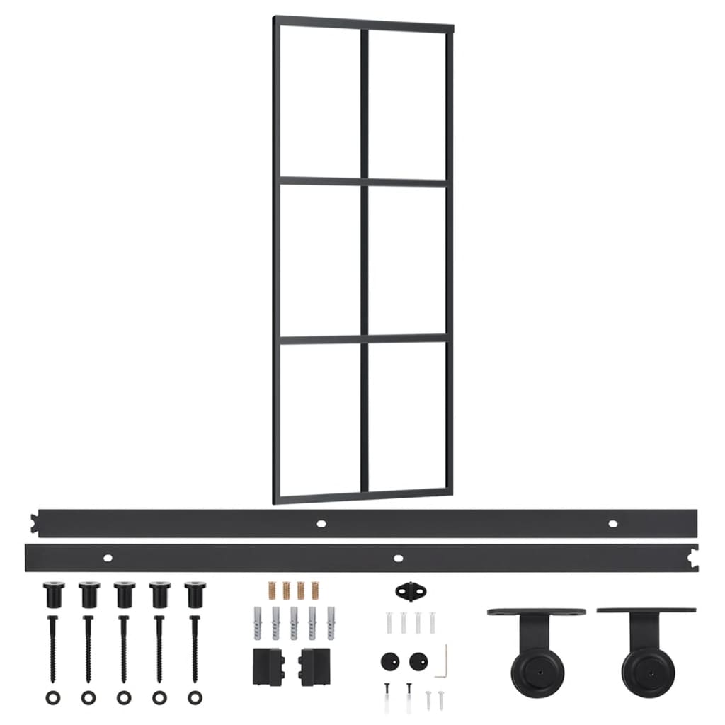 Puerta corredera de Vidaxl con aluminio de 76x205 cm y vidrio ESG