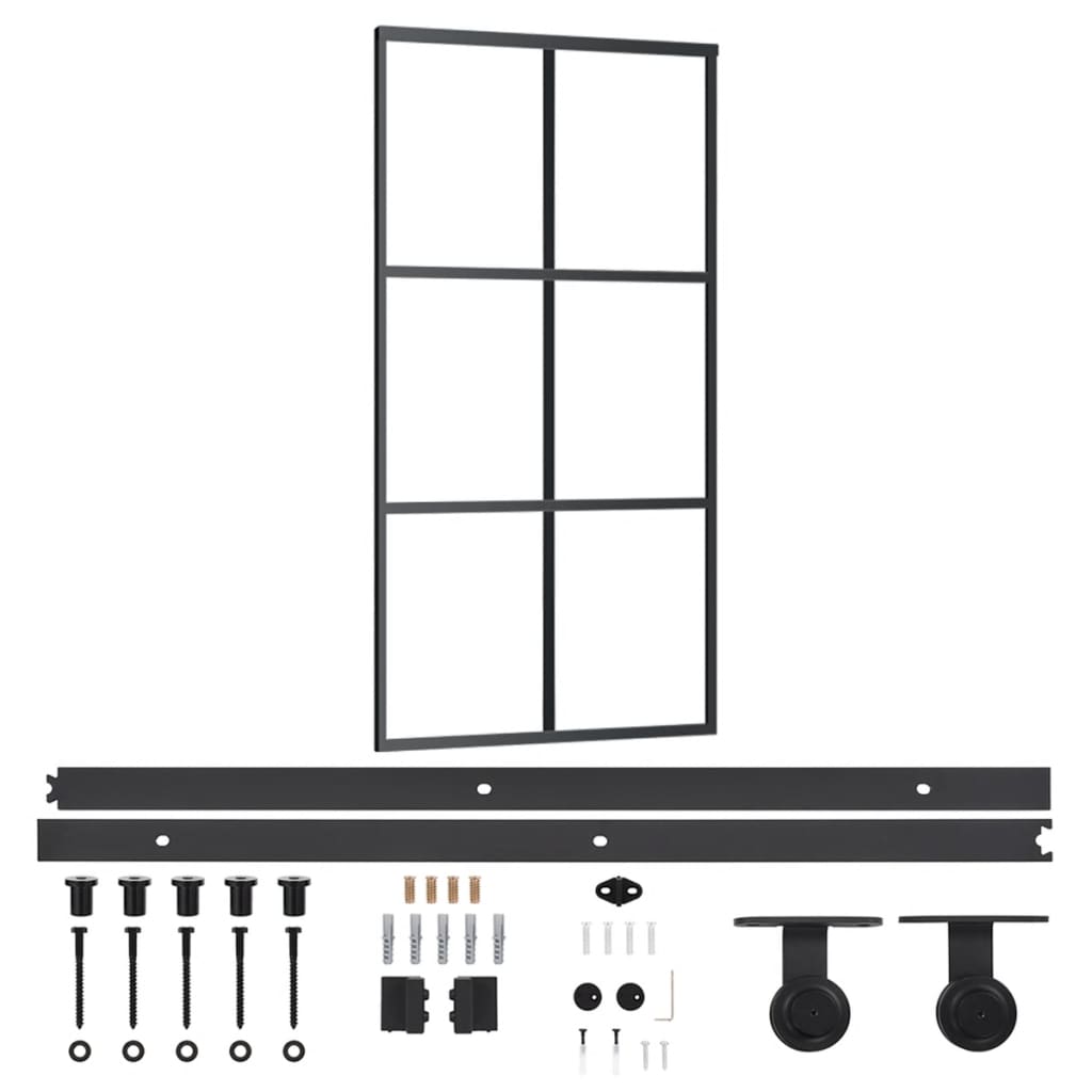 Puerta corredera de Vidaxl con masa de 102x205 cm de aluminio y vidrio ESG