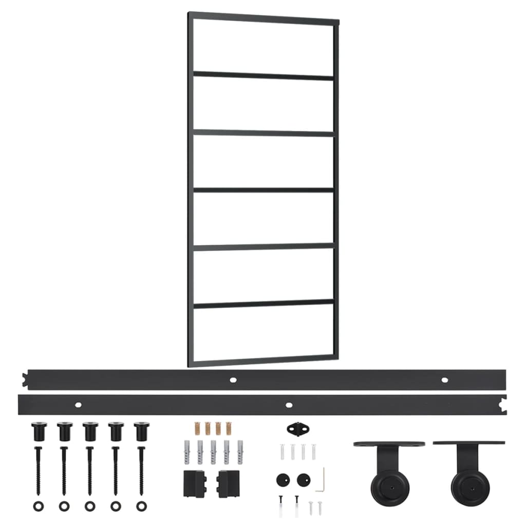 Puerta corredera de Vidaxl con aluminio de 90x205 cm y vidrio ESG