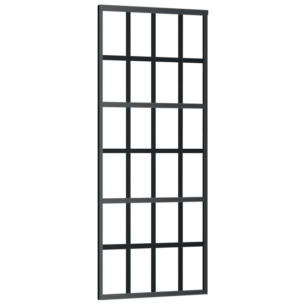 Vidaxl schuifdeur met beslag 76x205 cm aluminium en esg-glas