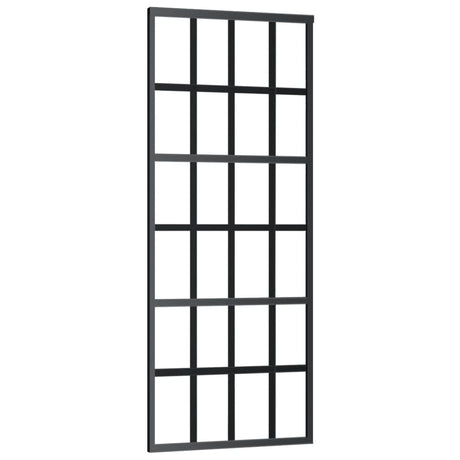 Vidaxl schuifdeur met beslag 76x205 cm aluminium en esg-glas
