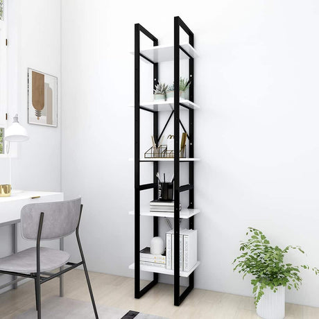 Vidaxl boekenkast met 5 schappen 40x30x175 cm bewerkt hout wit