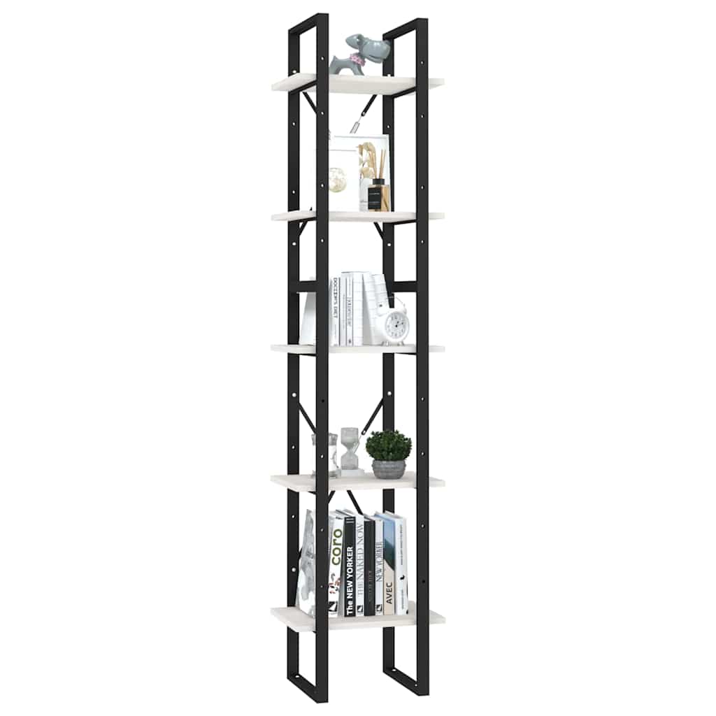 Vidaxl boekenkast met 5 schappen 40x30x175 cm grenenhout wit