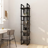Vidaxl boekenkast met 5 schappen 40x30x175 cm massief grenenhout grijs