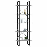 Vidaxl boekenkast met 5 schappen 60x30x175 cm bewerkt hout betongrijs