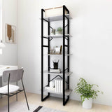 Vidaxl boekenkast met 5 schappen 60x30x175 cm bewerkt hout betongrijs