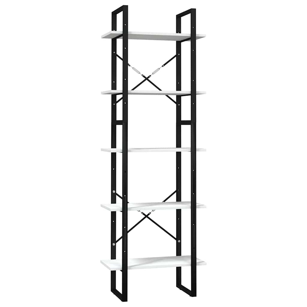 Vidaxl boekenkast met 5 schappen 60x30x175 cm massief grenenhout wit