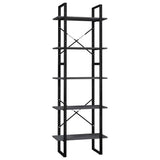 Vidaxl boekenkast met 5 schappen 60x30x175 cm massief grenenhout grijs