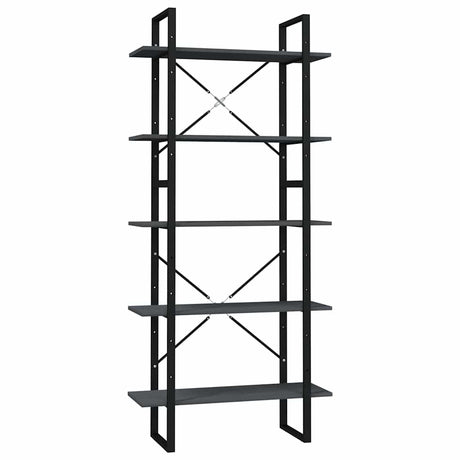 Vidaxl boekenkast met 5 schappen 80x30x175 cm grenenhout grijs