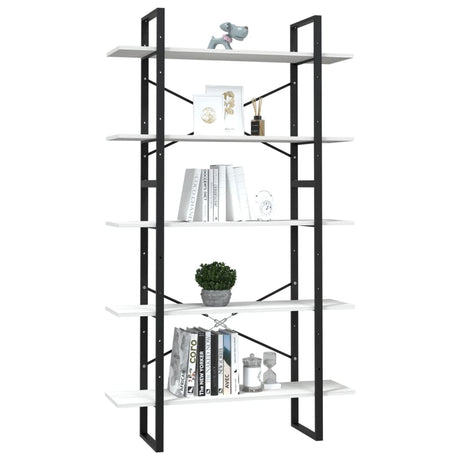 Vidaxl boekenkast met 5 schappen 100x30x175 cm grenenhout wit