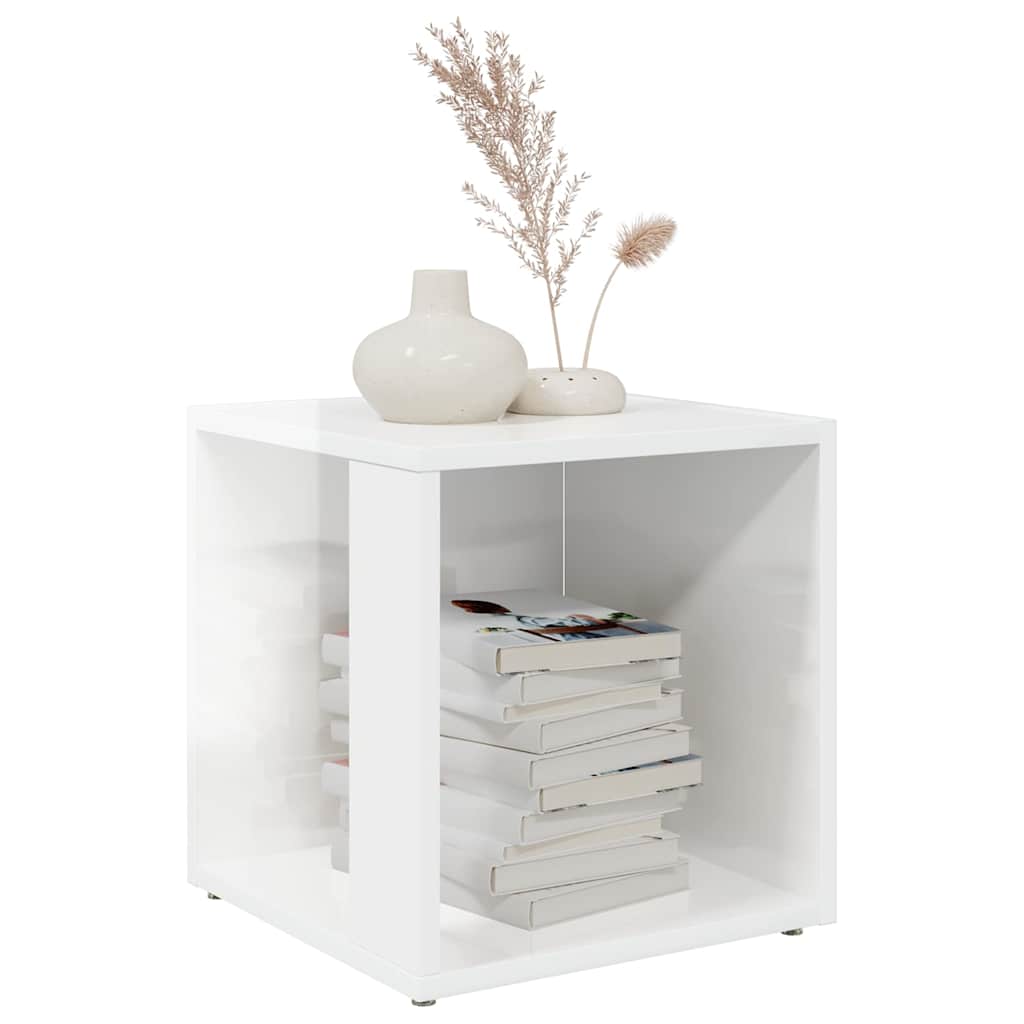 Vidaxl bijzettafel 33x33x34,5 cm spaanplaat hoogglans wit