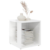 Vidaxl bijzettafel 33x33x34,5 cm spaanplaat hoogglans wit