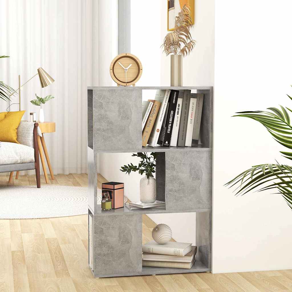 Vidaxl boekenkast kamerscherm 60x24x94 cm bewerkt hout betongrijs