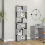 Vidaxl boekenkast kamerscherm 60x24x186 cm bewerkt hout betongrijs
