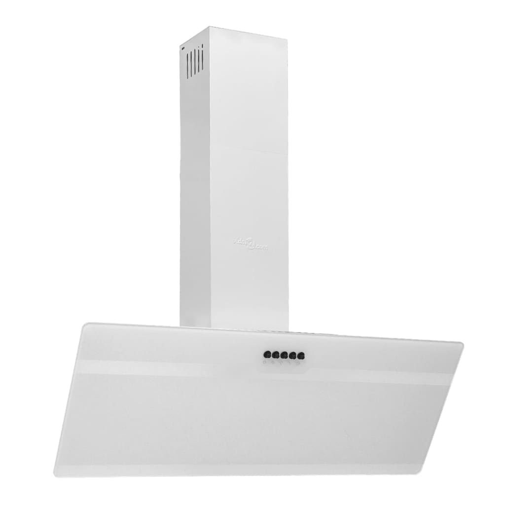 Vidaxl Wand Extractoror Hood 90 cm Stol an temperéiert Glas wäiss